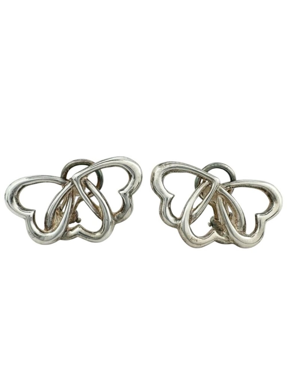 Tiffany & Co Triple Heart 925 Sterling Silver Earrings